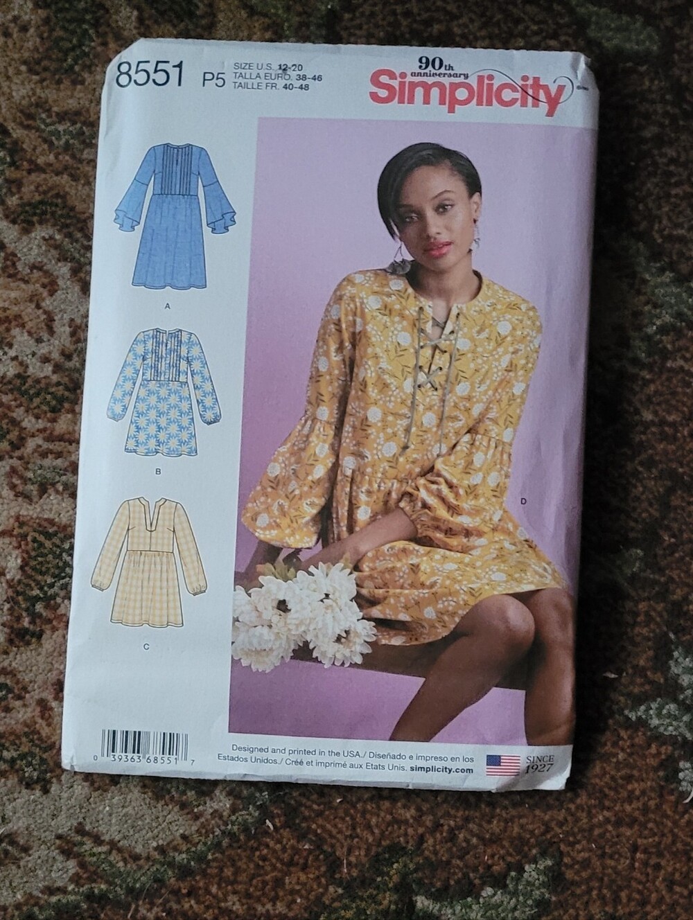 Simplicity Women's Lace-Up Bell Sleeve Dress Pattern